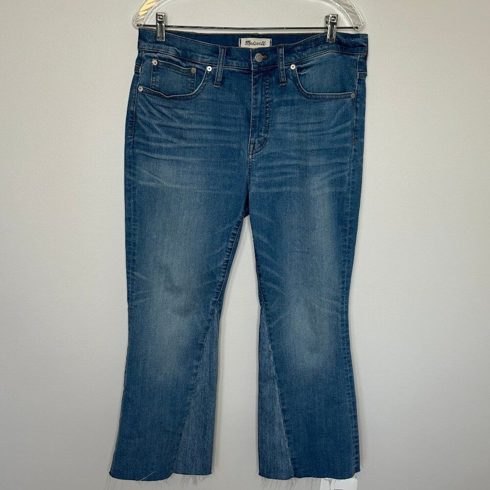 Madewell Women's Jeans Size 31 Cali Demi Bootcut Two Tone Denim Raw Hem